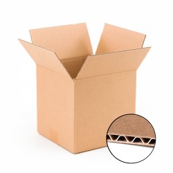 Muestras de cajas de cartón planas canal simple marrón CajaMania